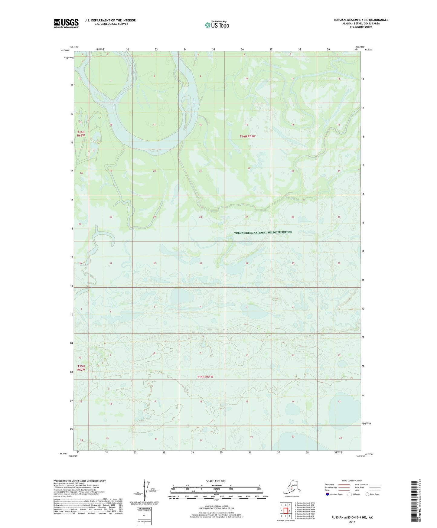 Russian Mission B-4 NE Alaska US Topo Map Image