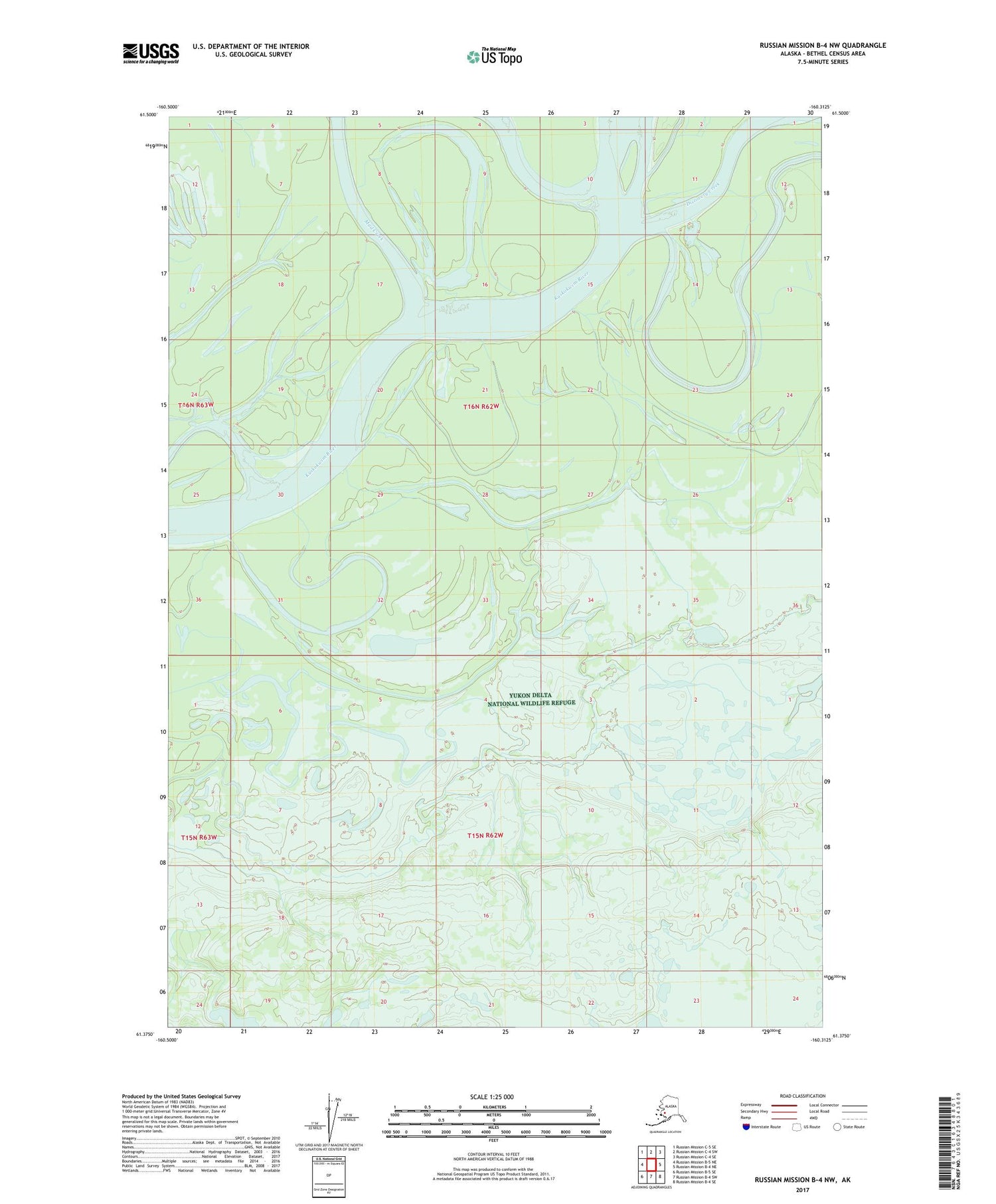 Russian Mission B-4 NW Alaska US Topo Map Image