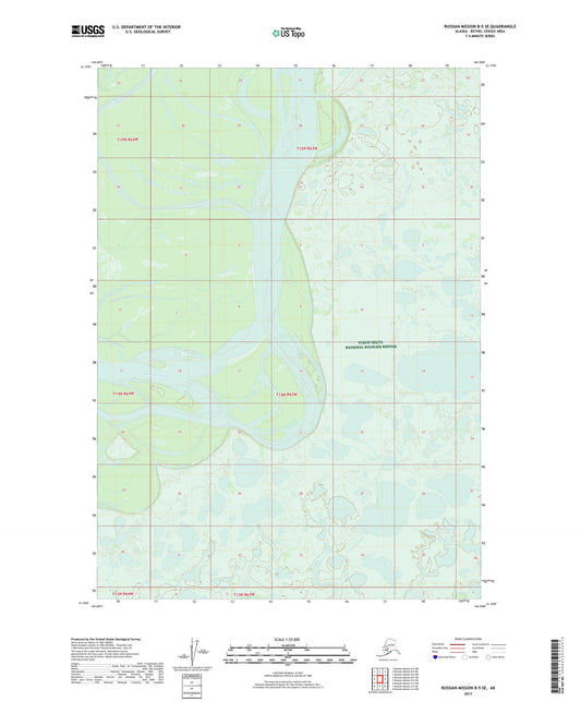 Russian Mission B-5 SE Alaska US Topo Map Image