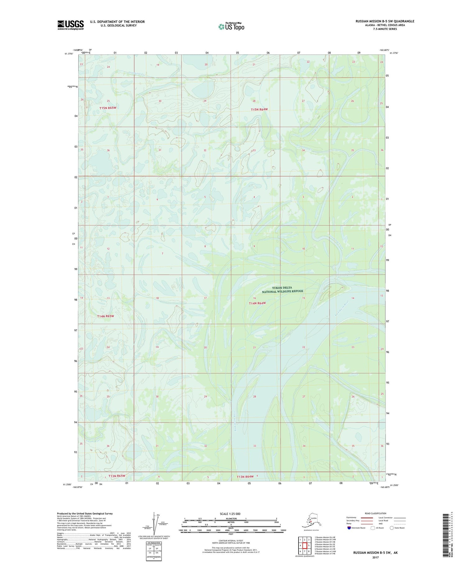 Russian Mission B-5 SW Alaska US Topo Map Image