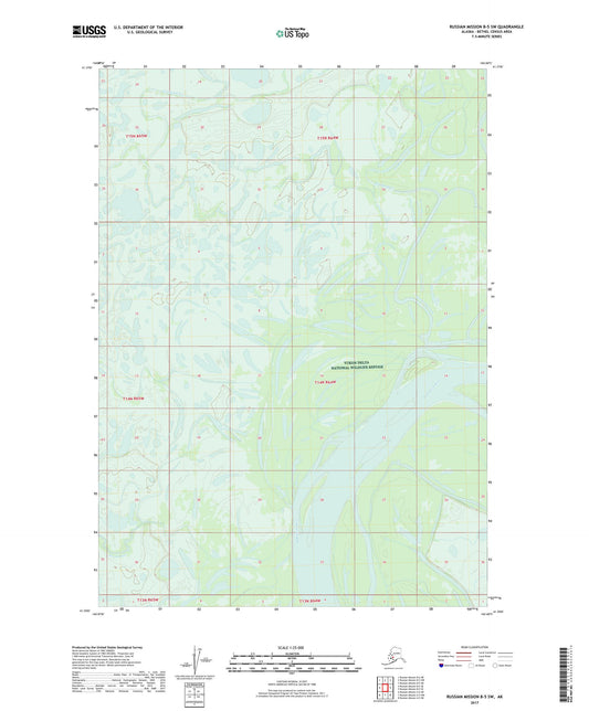 Russian Mission B-5 SW Alaska US Topo Map Image