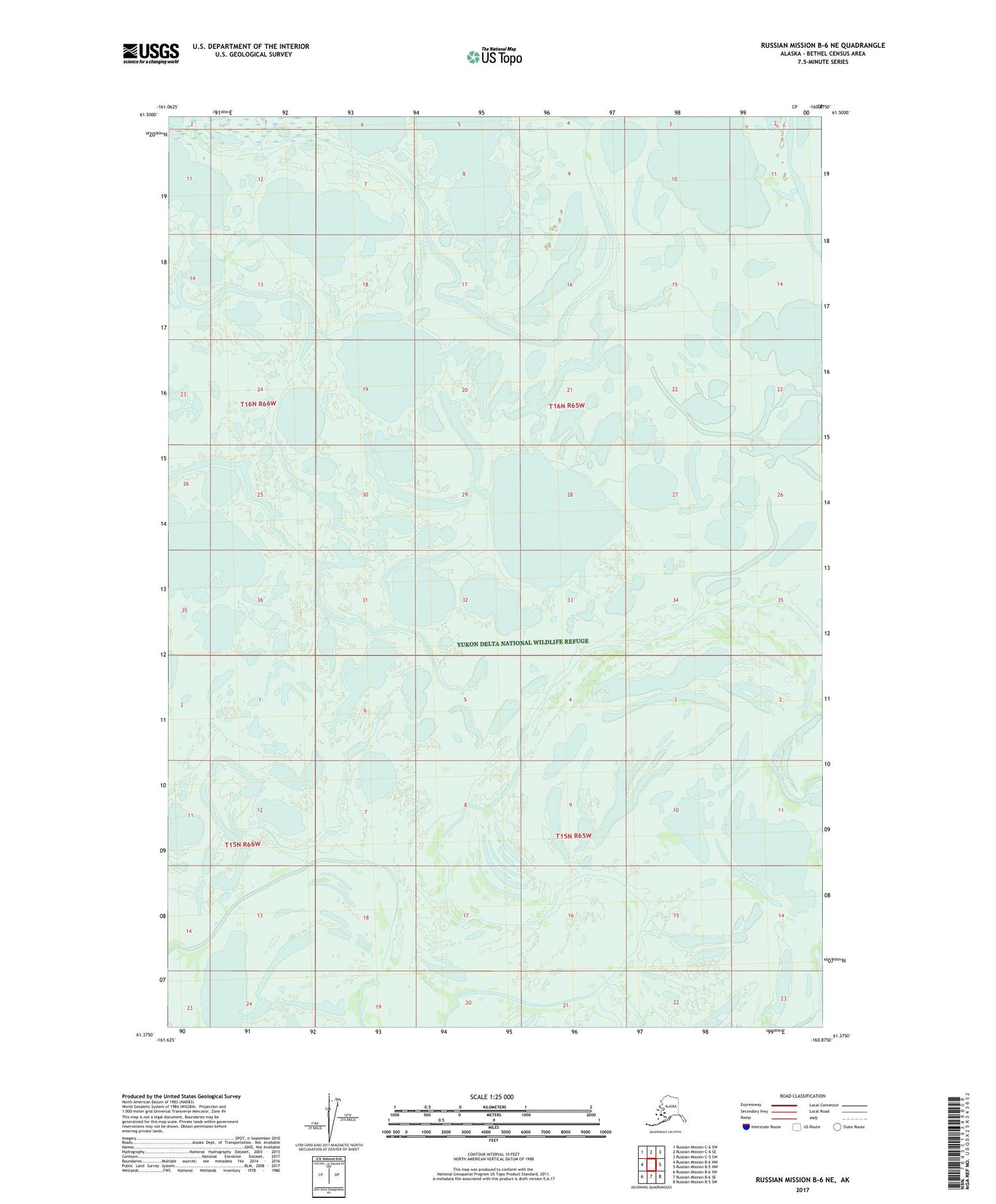 Russian Mission B-6 NE Alaska US Topo Map Image