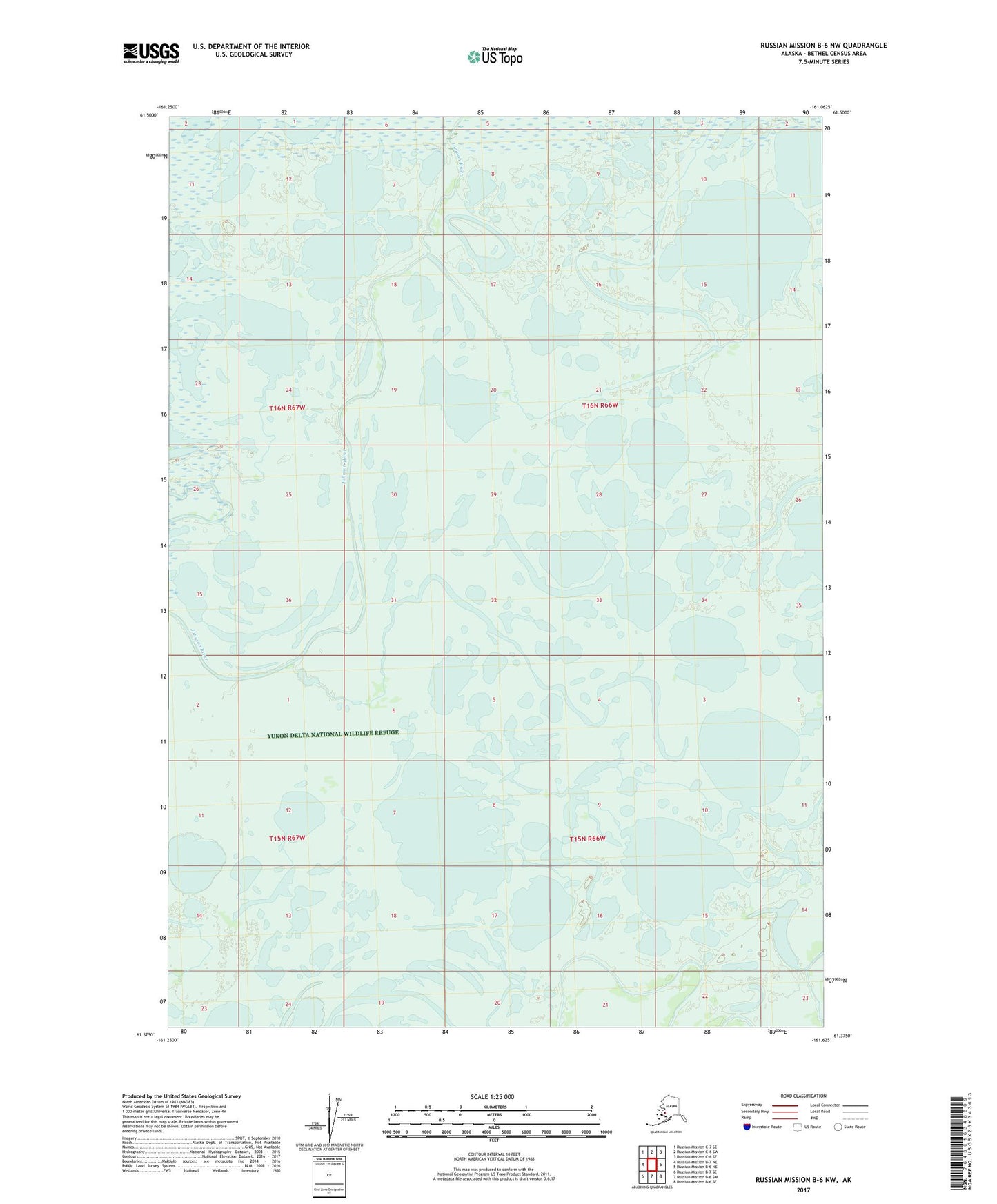Russian Mission B-6 NW Alaska US Topo Map Image