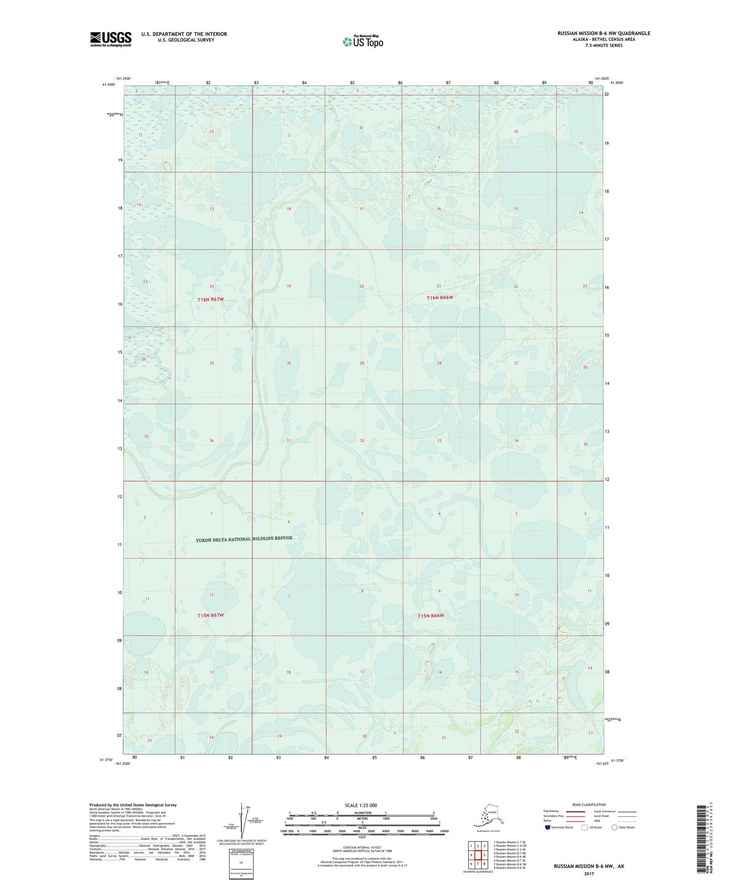 Russian Mission B-6 NW Alaska US Topo Map Image