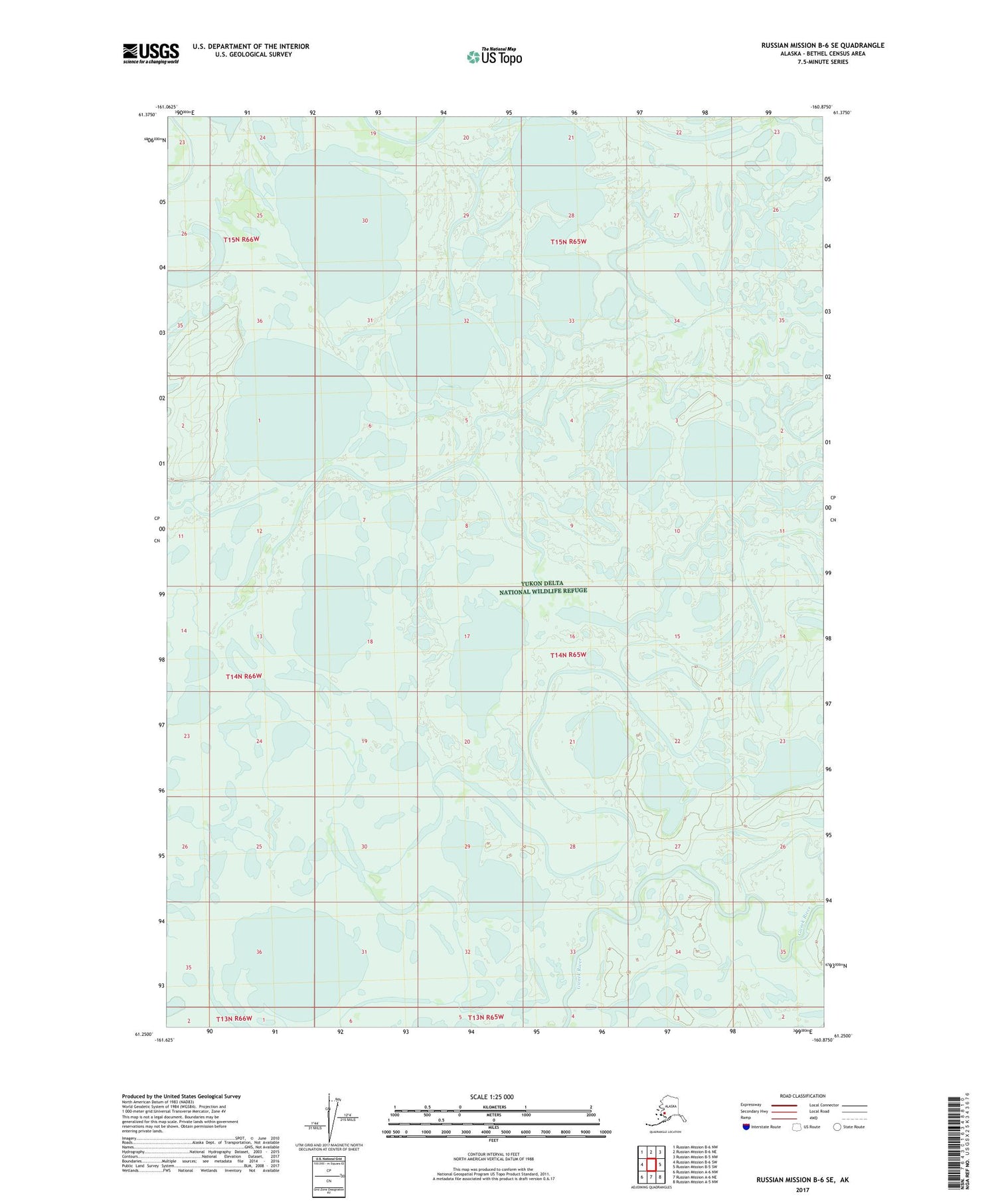 Russian Mission B-6 SE Alaska US Topo Map Image