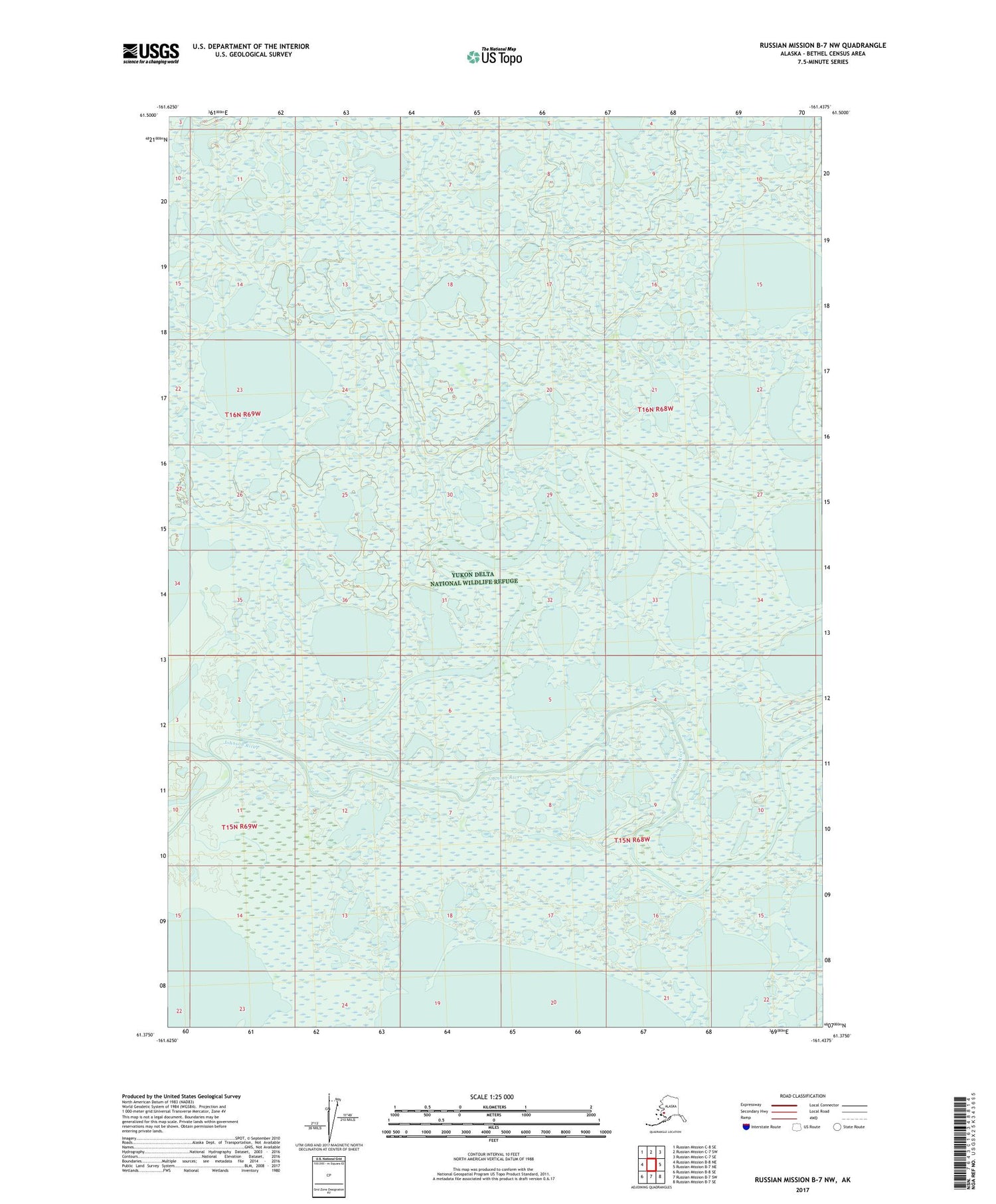 Russian Mission B-7 NW Alaska US Topo Map Image