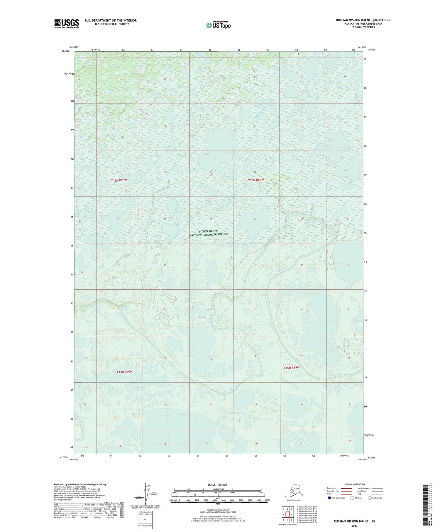 Russian Mission B-8 NE Alaska US Topo Map Image