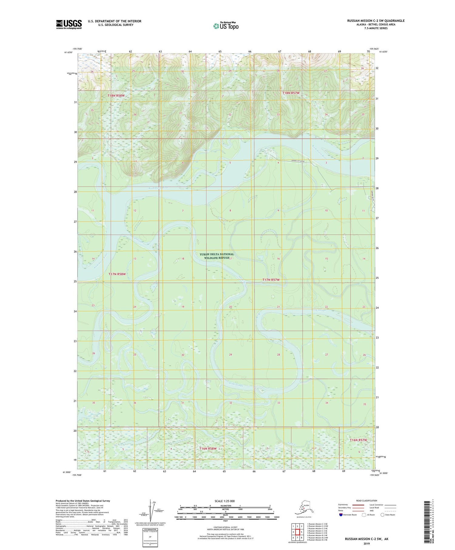 Russian Mission C-2 SW Alaska US Topo Map Image