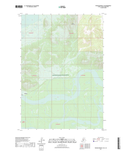 Russian Mission C-4 SE Alaska US Topo Map Image