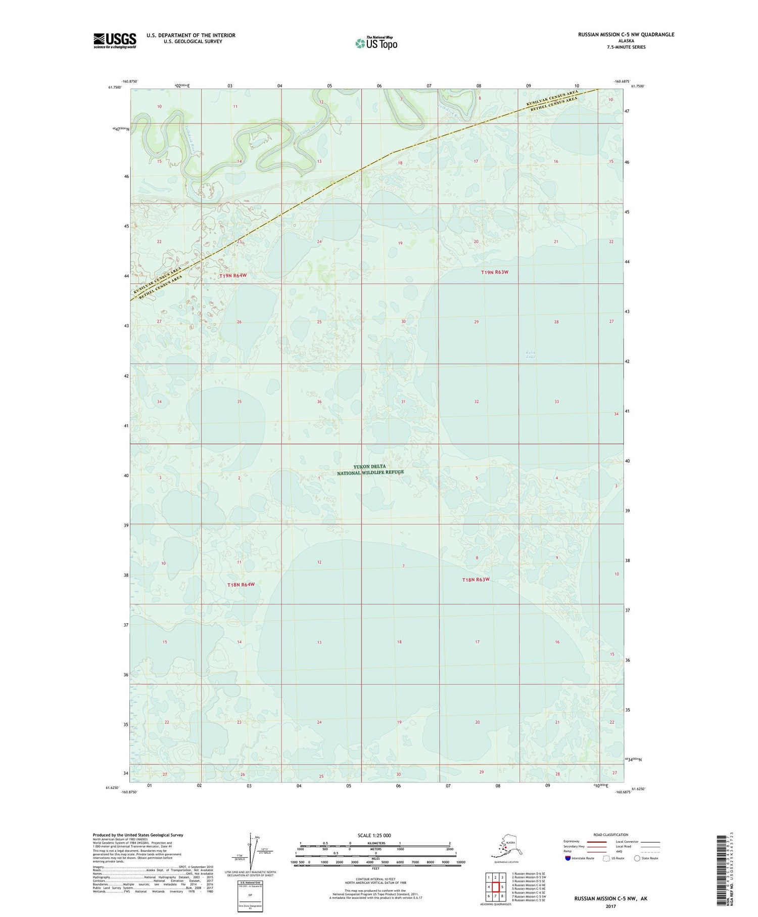 Russian Mission C-5 NW Alaska US Topo Map Image