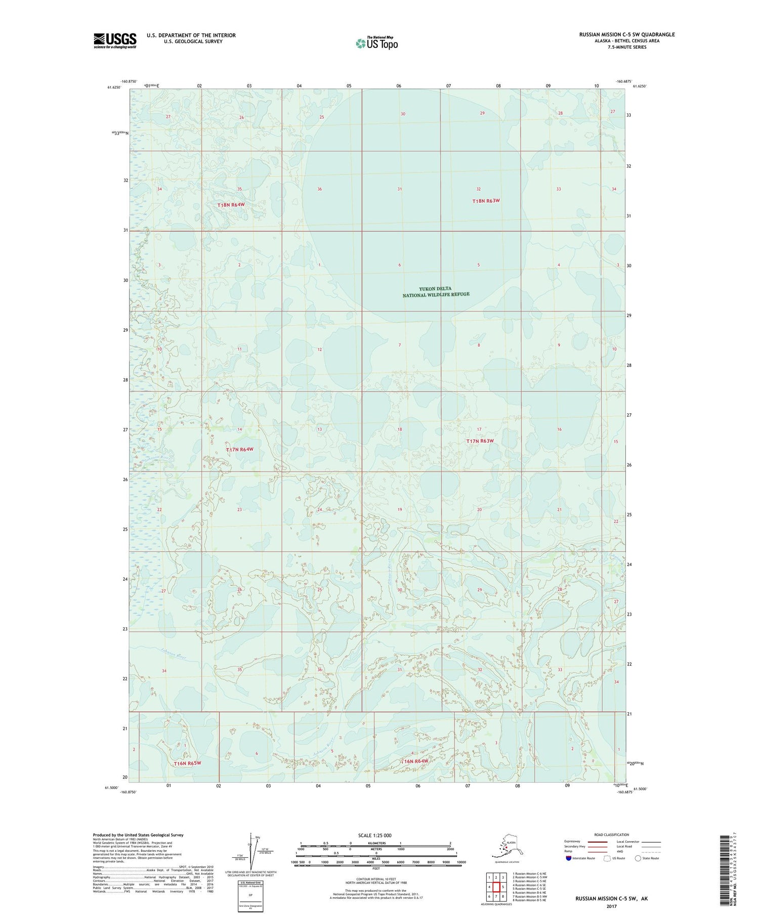 Russian Mission C-5 SW Alaska US Topo Map Image