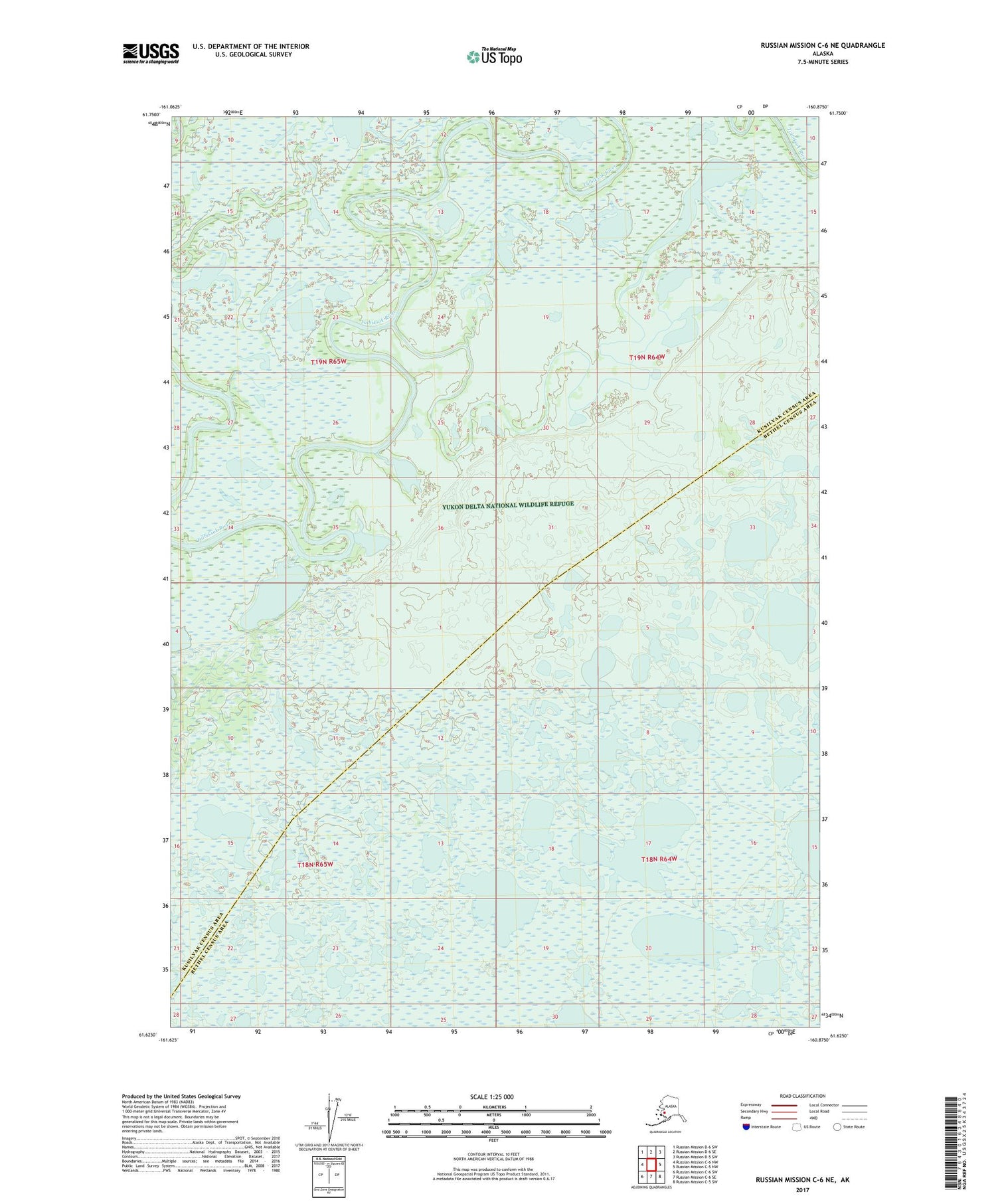 Russian Mission C-6 NE Alaska US Topo Map Image
