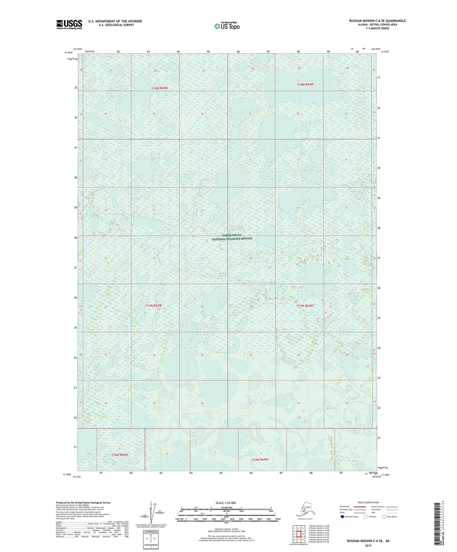 Russian Mission C-6 SE Alaska US Topo Map Image