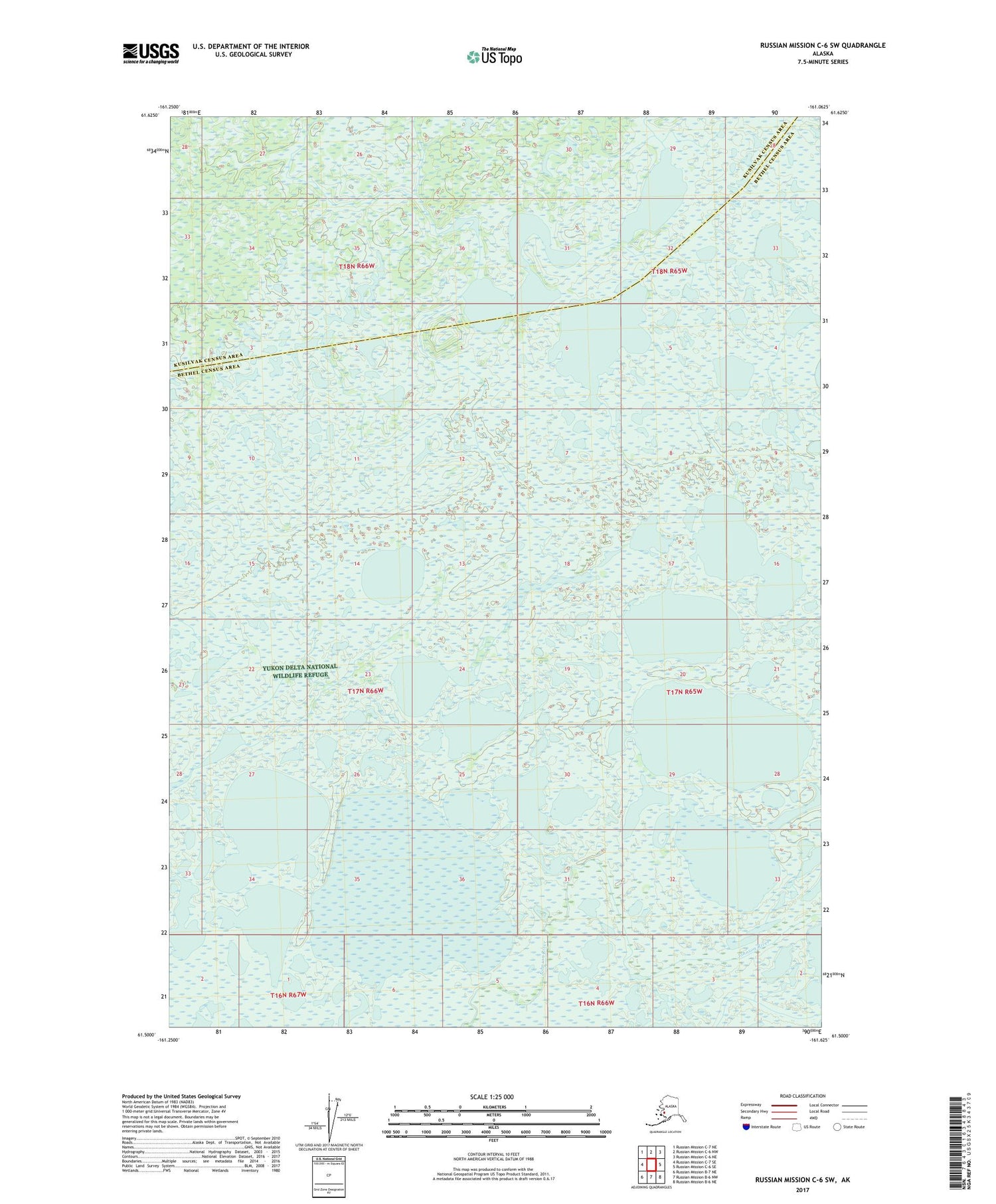Russian Mission C-6 SW Alaska US Topo Map Image