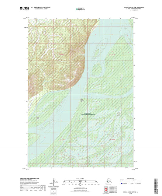 Russian Mission C-7 NE Alaska US Topo Map Image