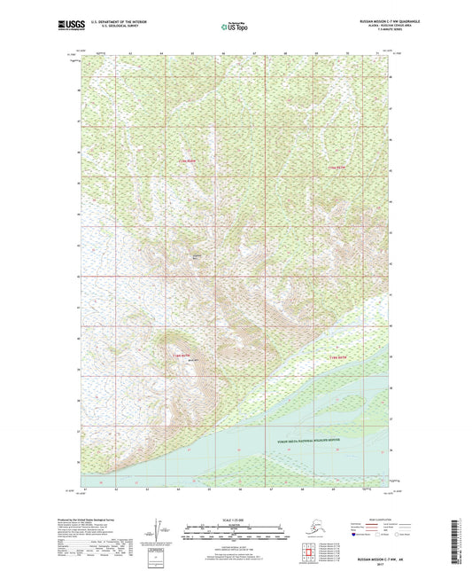 Russian Mission C-7 NW Alaska US Topo Map Image