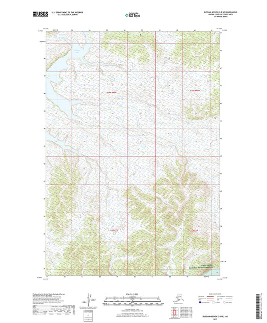 Russian Mission C-8 NE Alaska US Topo Map Image
