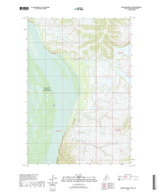 Russian Mission C-8 NW Alaska US Topo Map Image