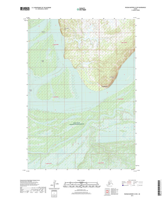 Russian Mission C-8 SW Alaska US Topo Map Image
