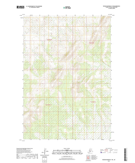 Russian Mission D-1 NE Alaska US Topo Map Image