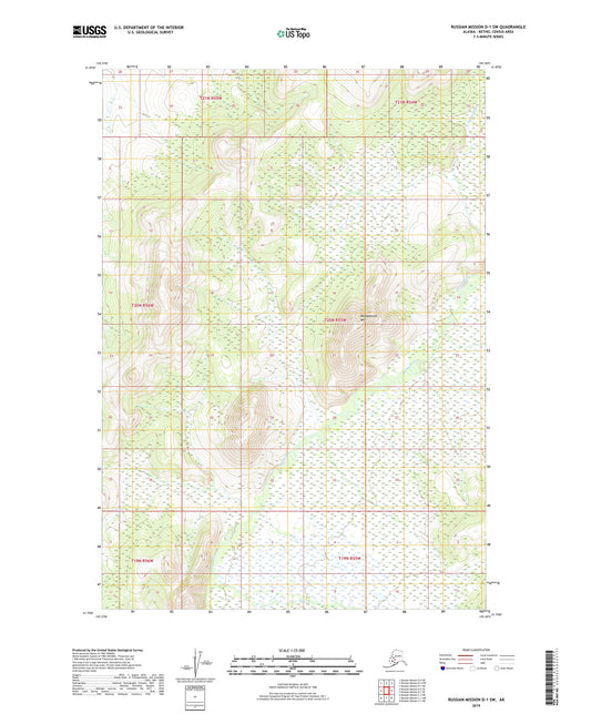 Russian Mission D-1 SW Alaska US Topo Map Image