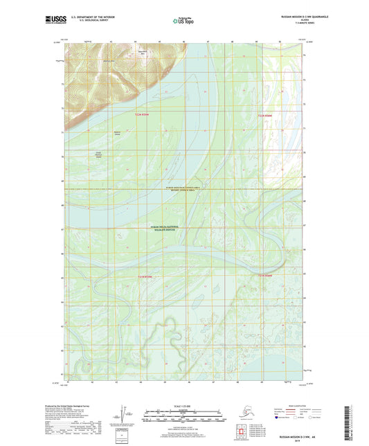 Russian Mission D-3 NW Alaska US Topo Map Image