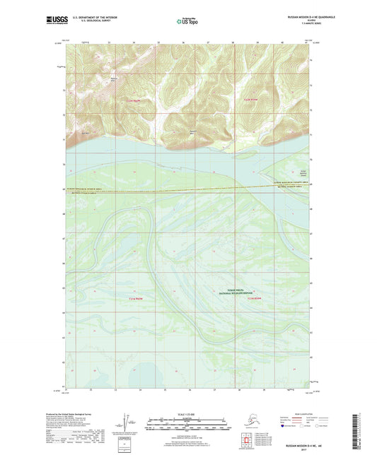 Russian Mission D-4 NE Alaska US Topo Map Image