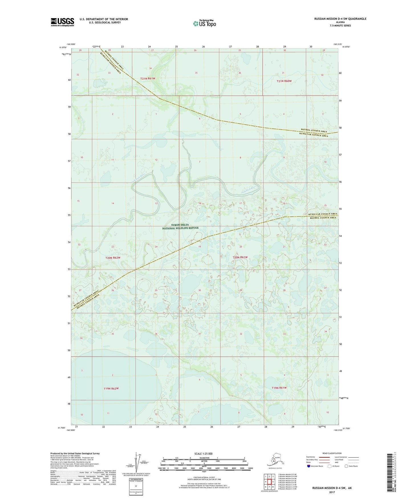 Russian Mission D-4 SW Alaska US Topo Map Image