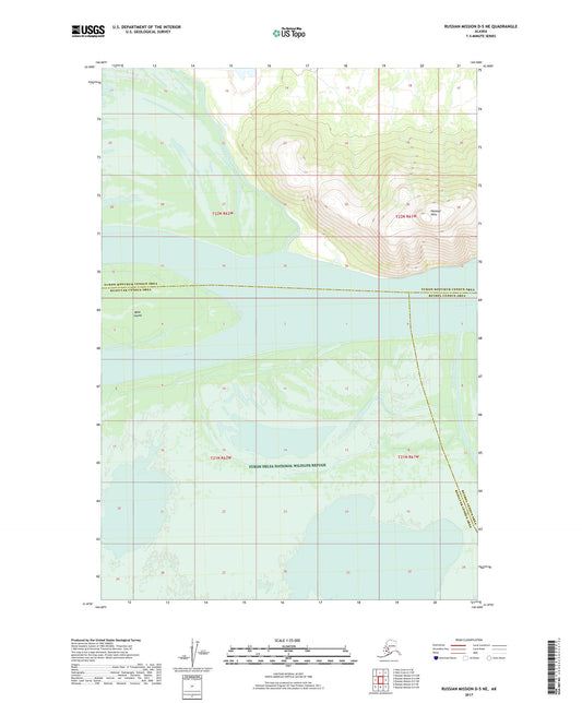 Russian Mission D-5 NE Alaska US Topo Map Image