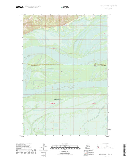 Russian Mission D-5 NW Alaska US Topo Map Image