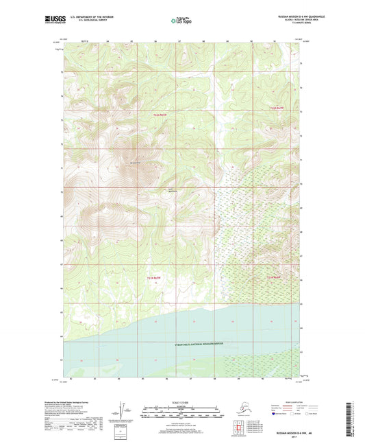 Russian Mission D-6 NW Alaska US Topo Map Image