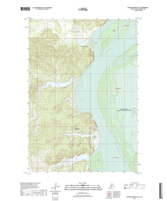 Russian Mission D-7 SE Alaska US Topo Map Image