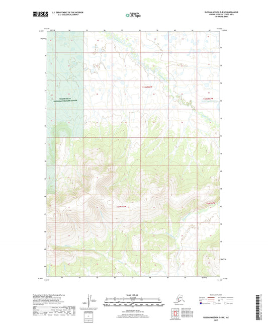 Russian Mission D-8 NE Alaska US Topo Map Image