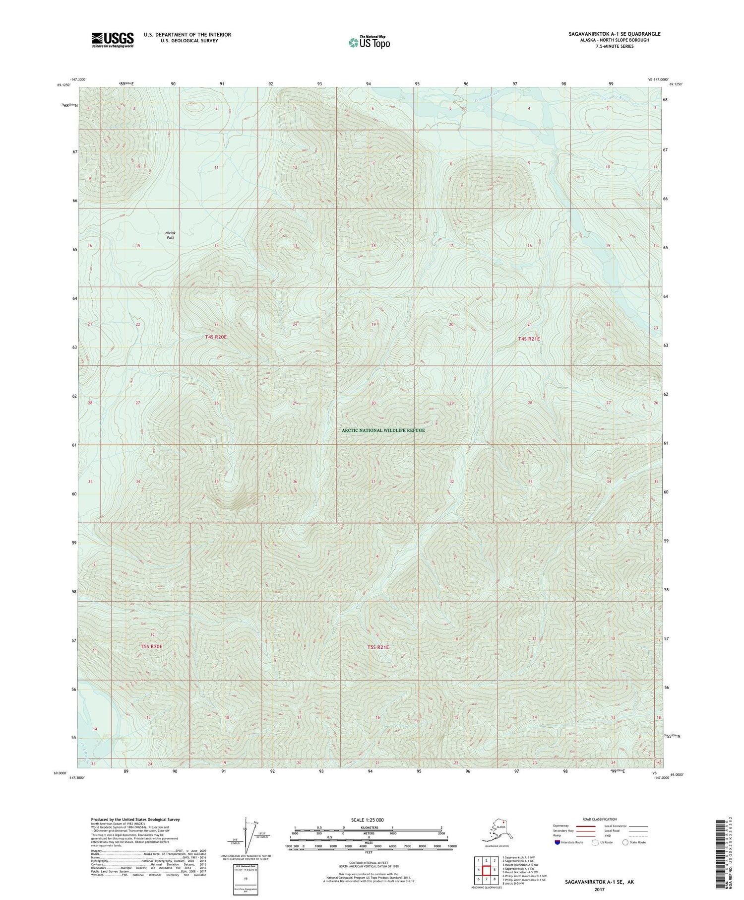 Sagavanirktok A-1 SE Alaska US Topo Map Image