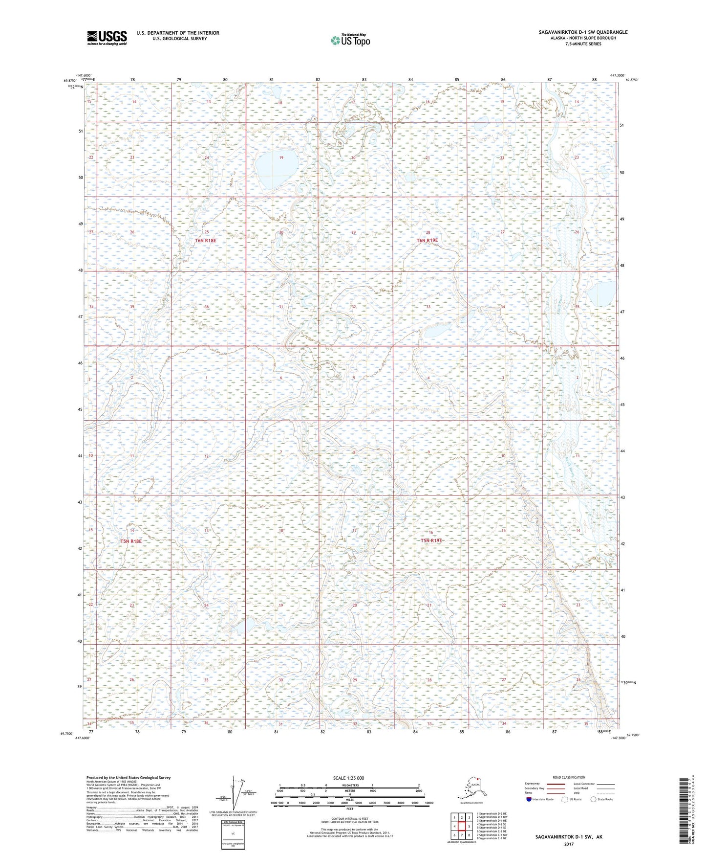 Sagavanirktok D-1 SW Alaska US Topo Map Image