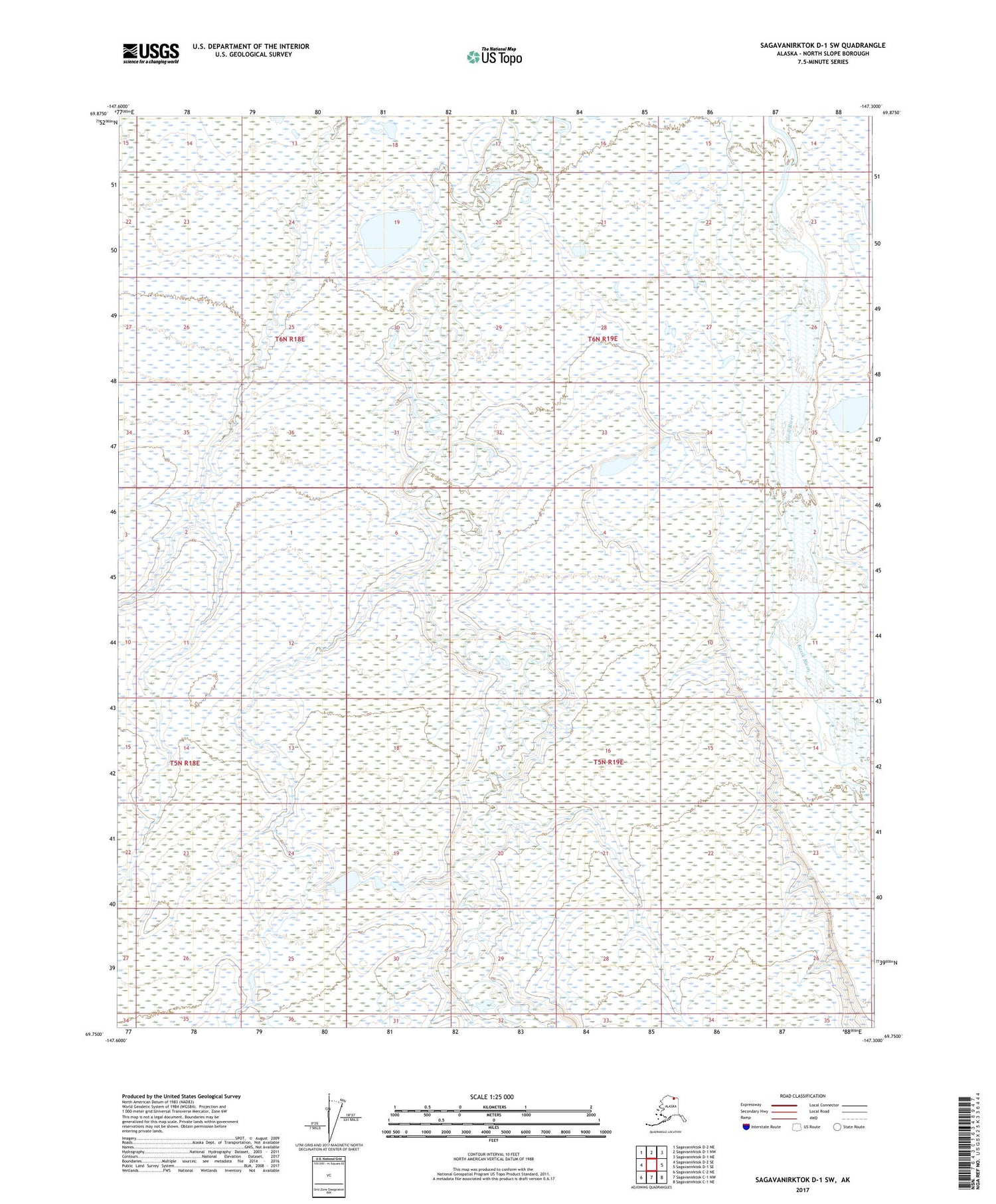 Sagavanirktok D-1 SW Alaska US Topo Map Image