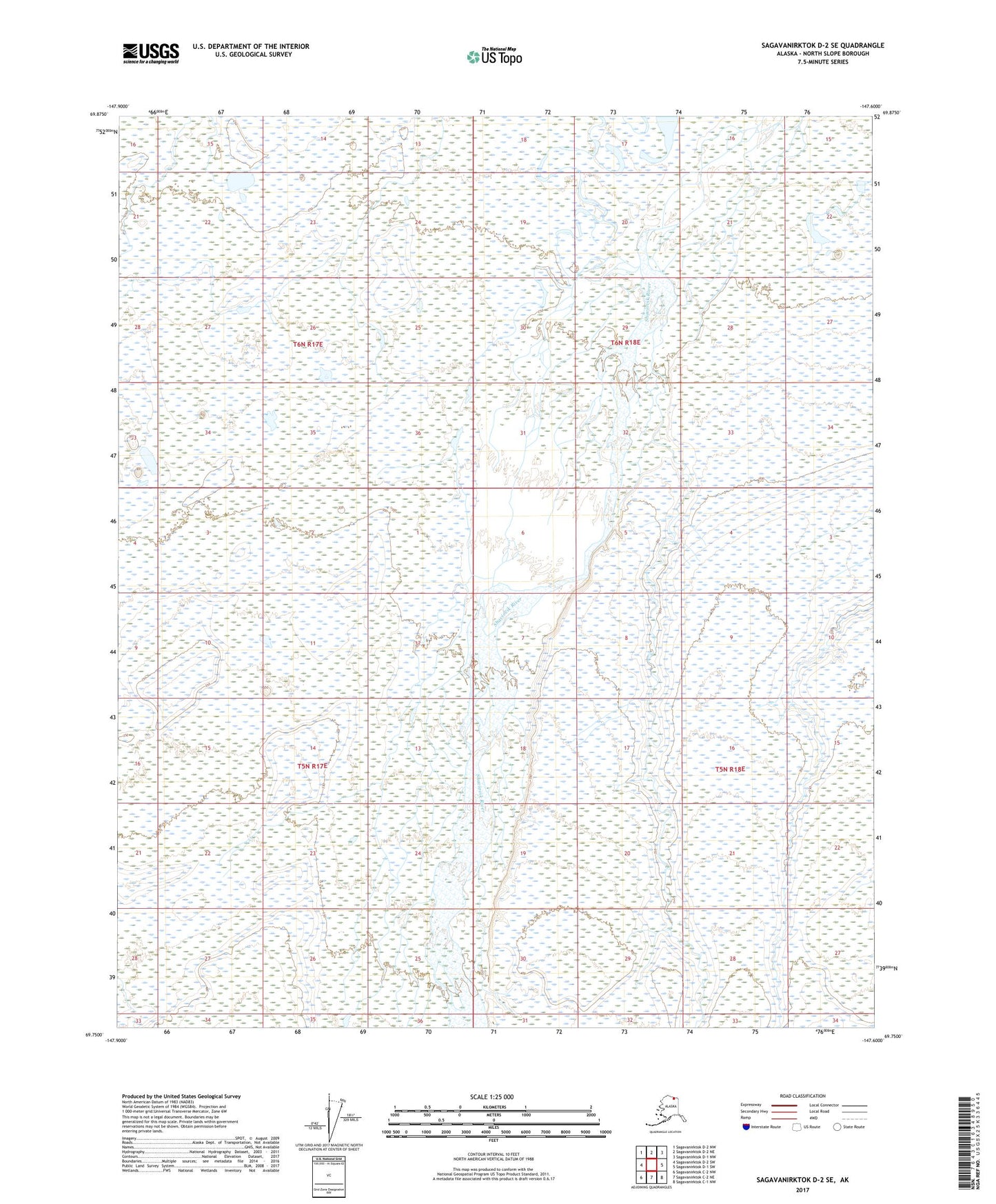 Sagavanirktok D-2 SE Alaska US Topo Map Image