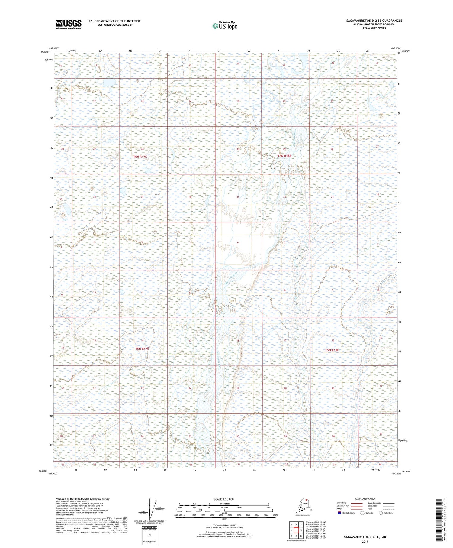Sagavanirktok D-2 SE Alaska US Topo Map Image