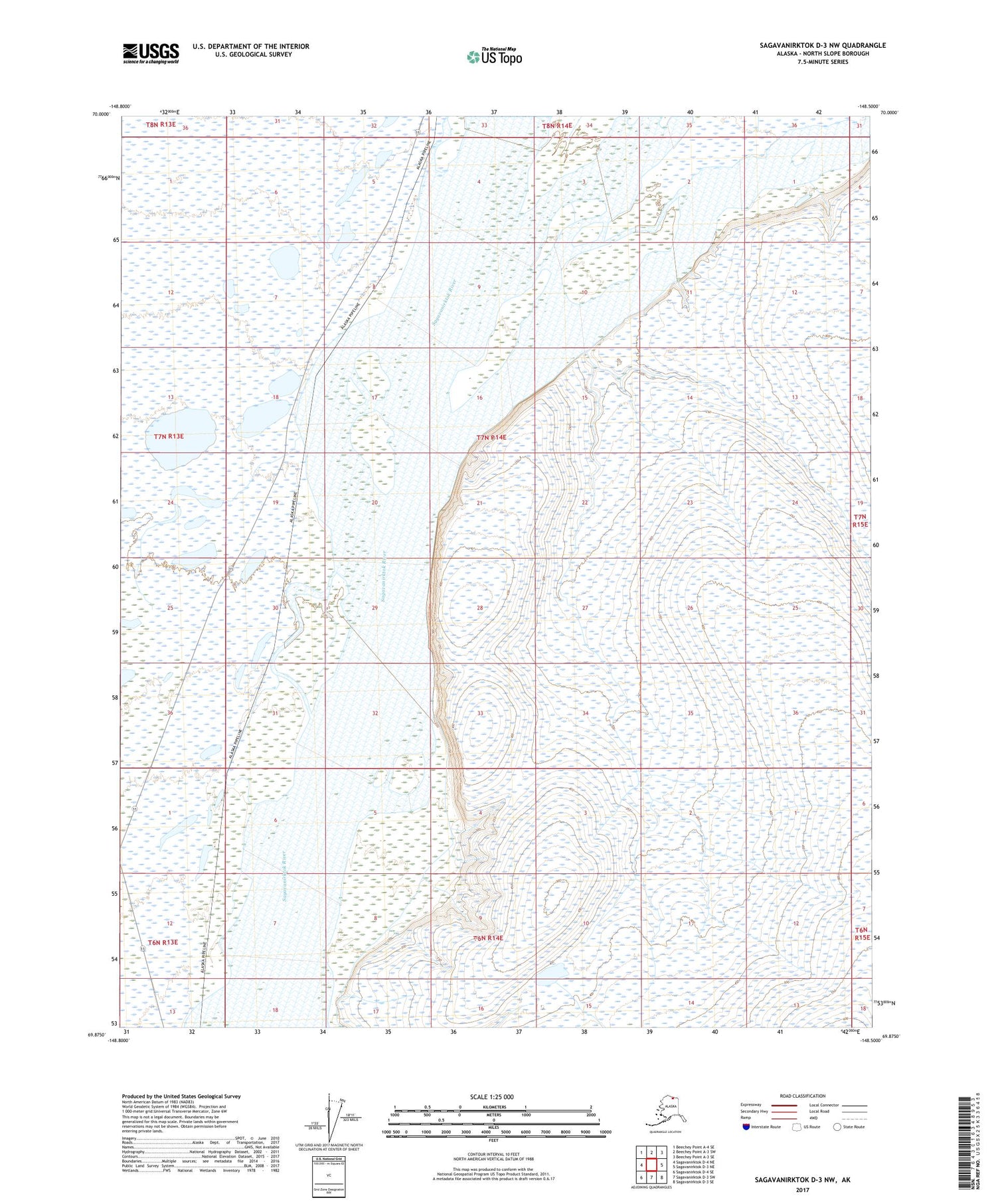 Sagavanirktok D-3 NW Alaska US Topo Map Image