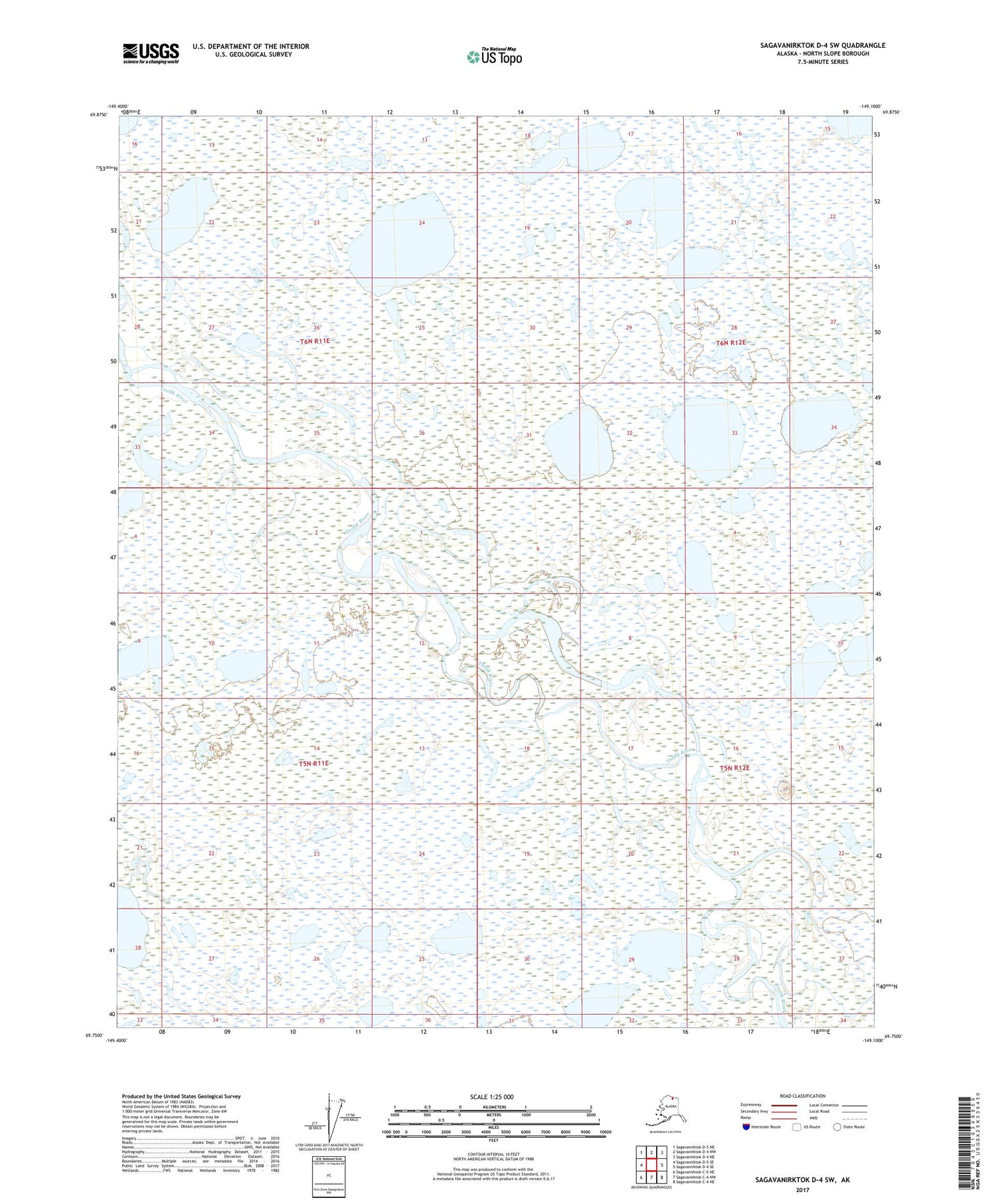 Sagavanirktok D-4 SW Alaska US Topo Map Image