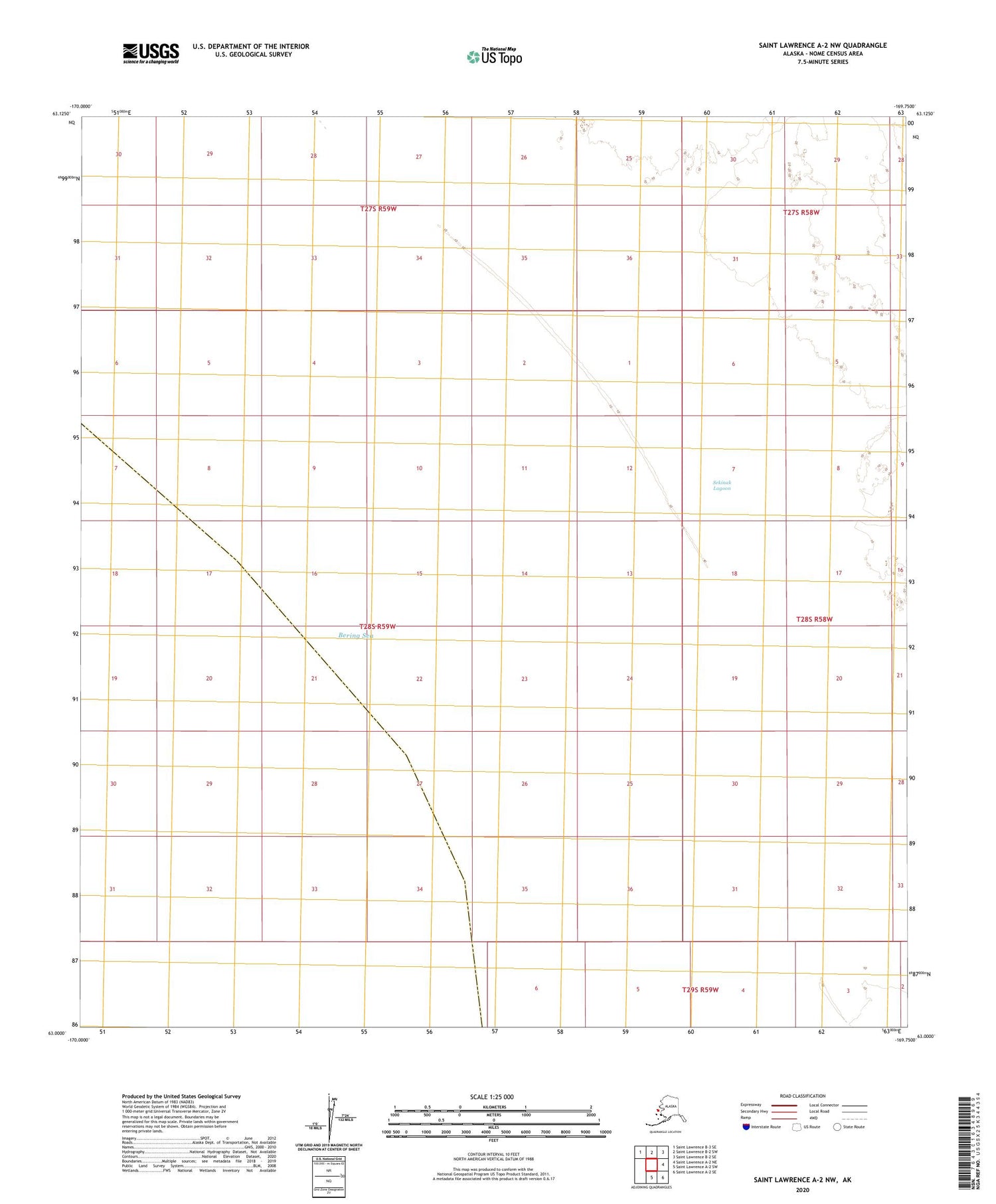 Saint Lawrence A-2 NW Alaska US Topo Map Image