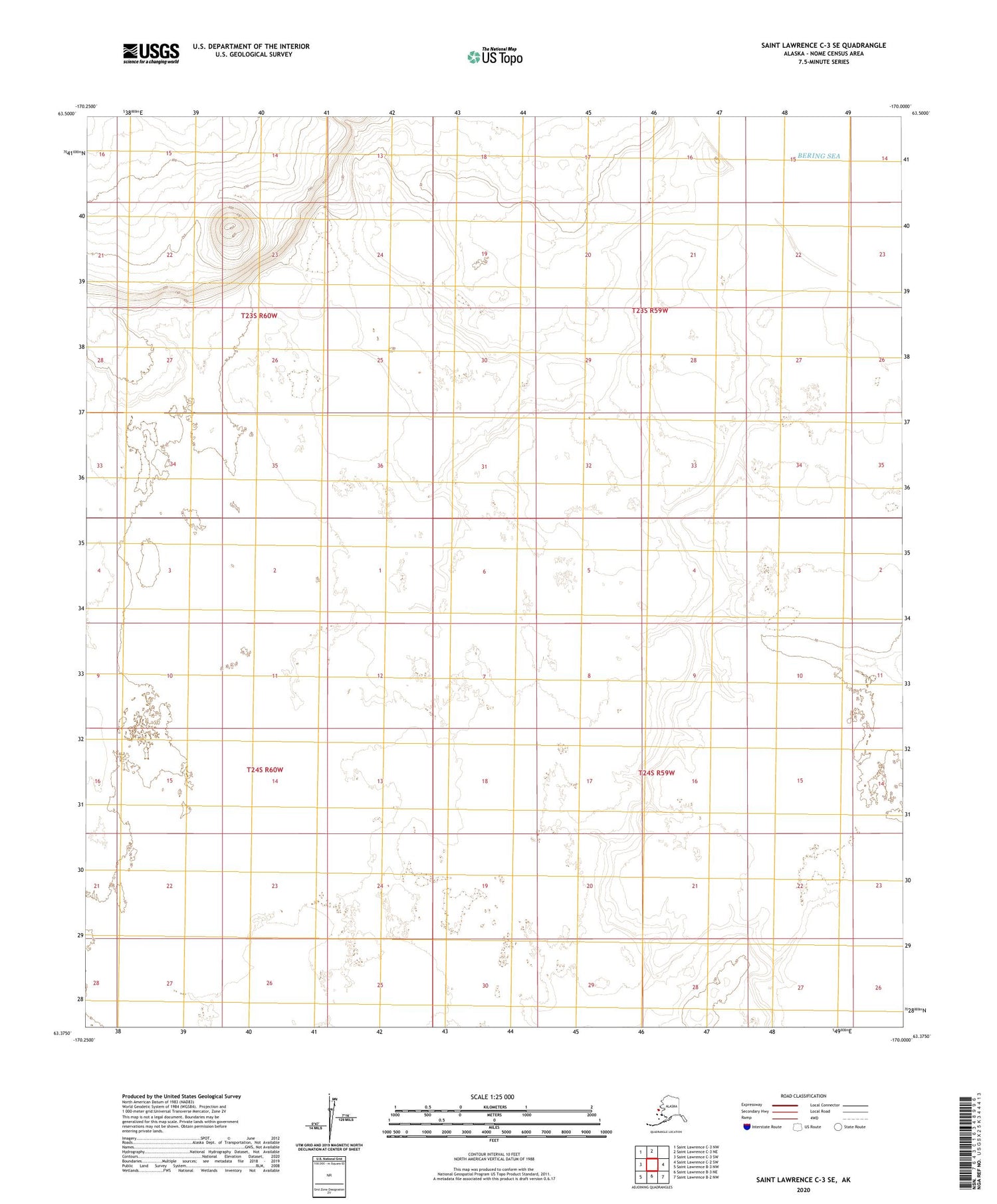 Saint Lawrence C-3 SE Alaska US Topo Map Image