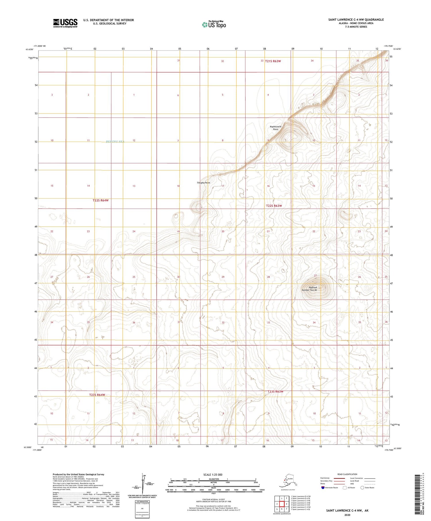 Saint Lawrence C-4 NW Alaska US Topo Map Image