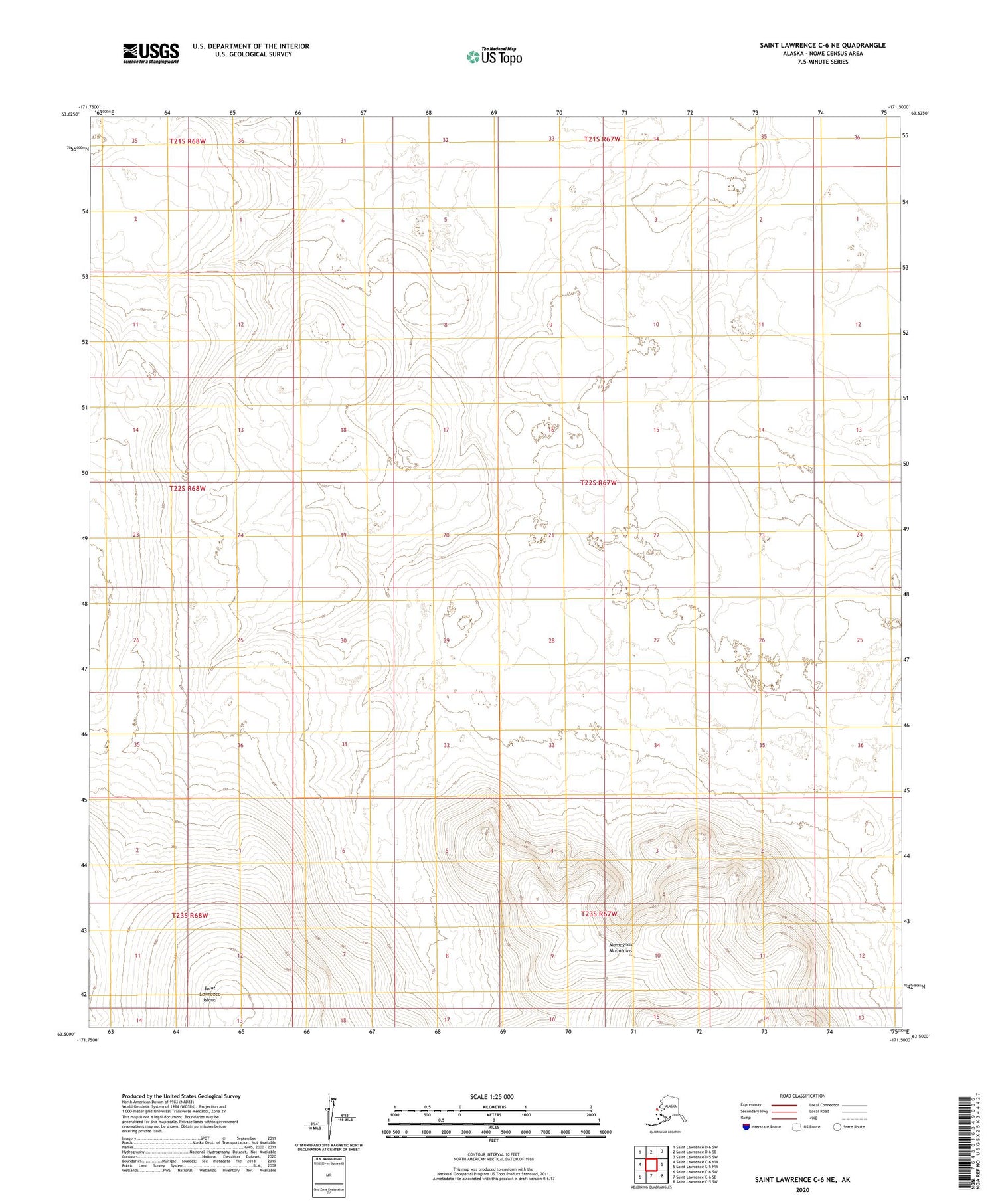 Saint Lawrence C-6 NE Alaska US Topo Map Image