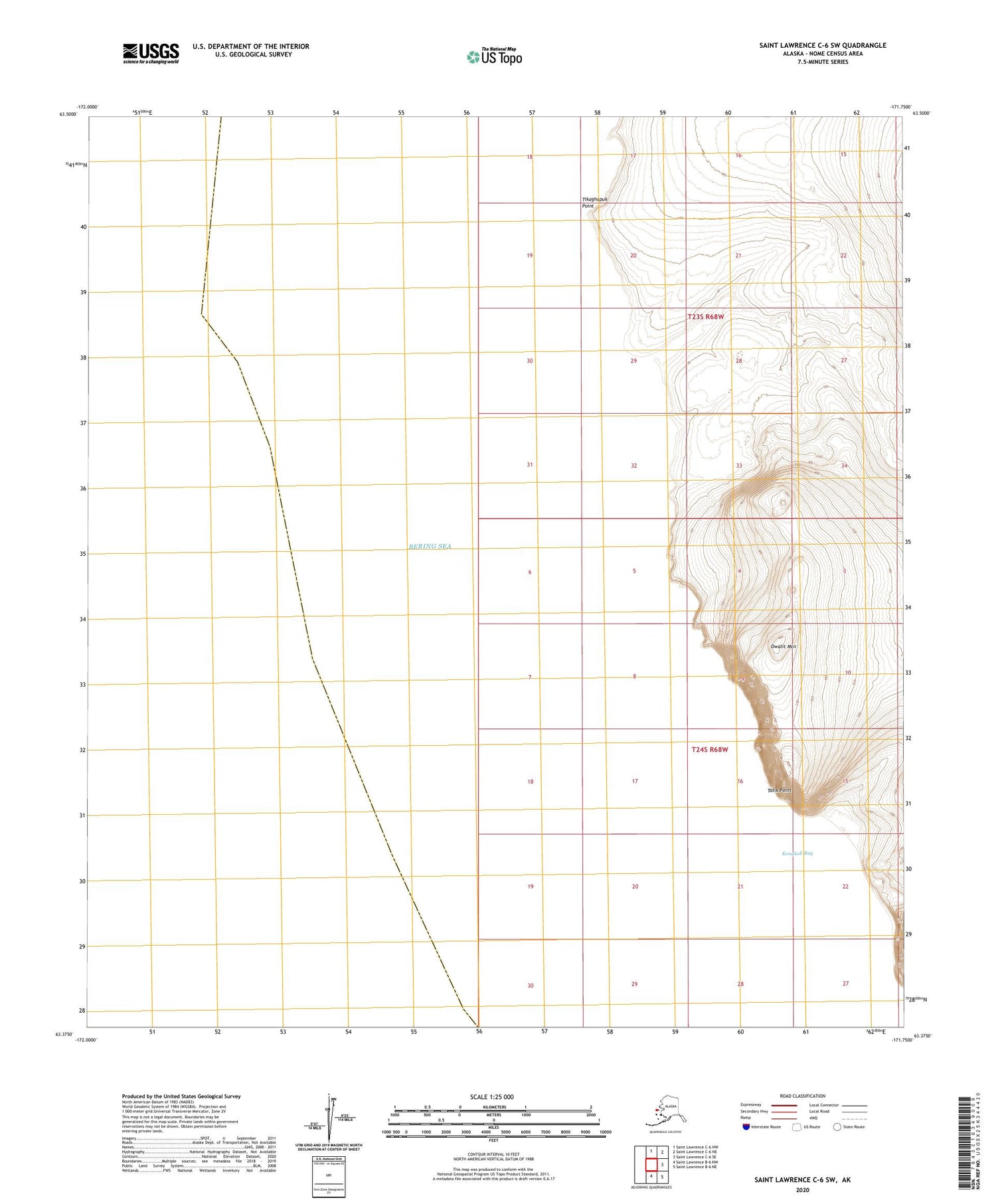 Saint Lawrence C-6 SW Alaska US Topo Map Image