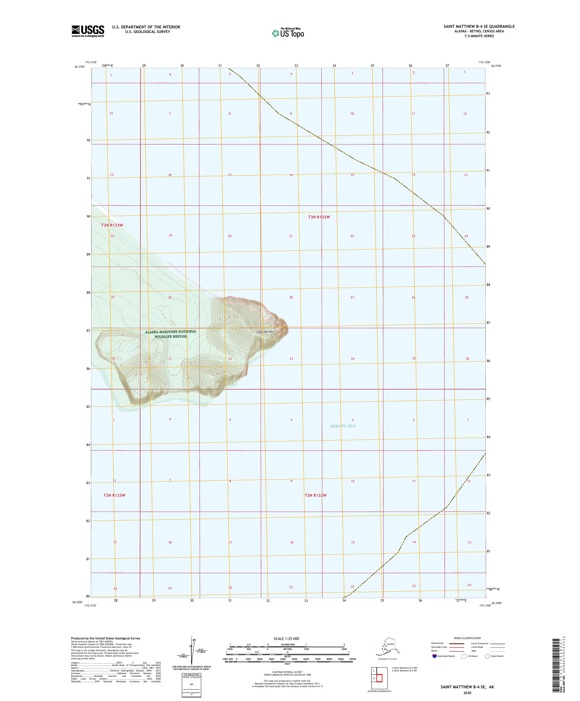 Saint Matthew B-4 SE Alaska US Topo Map – MyTopo Map Store