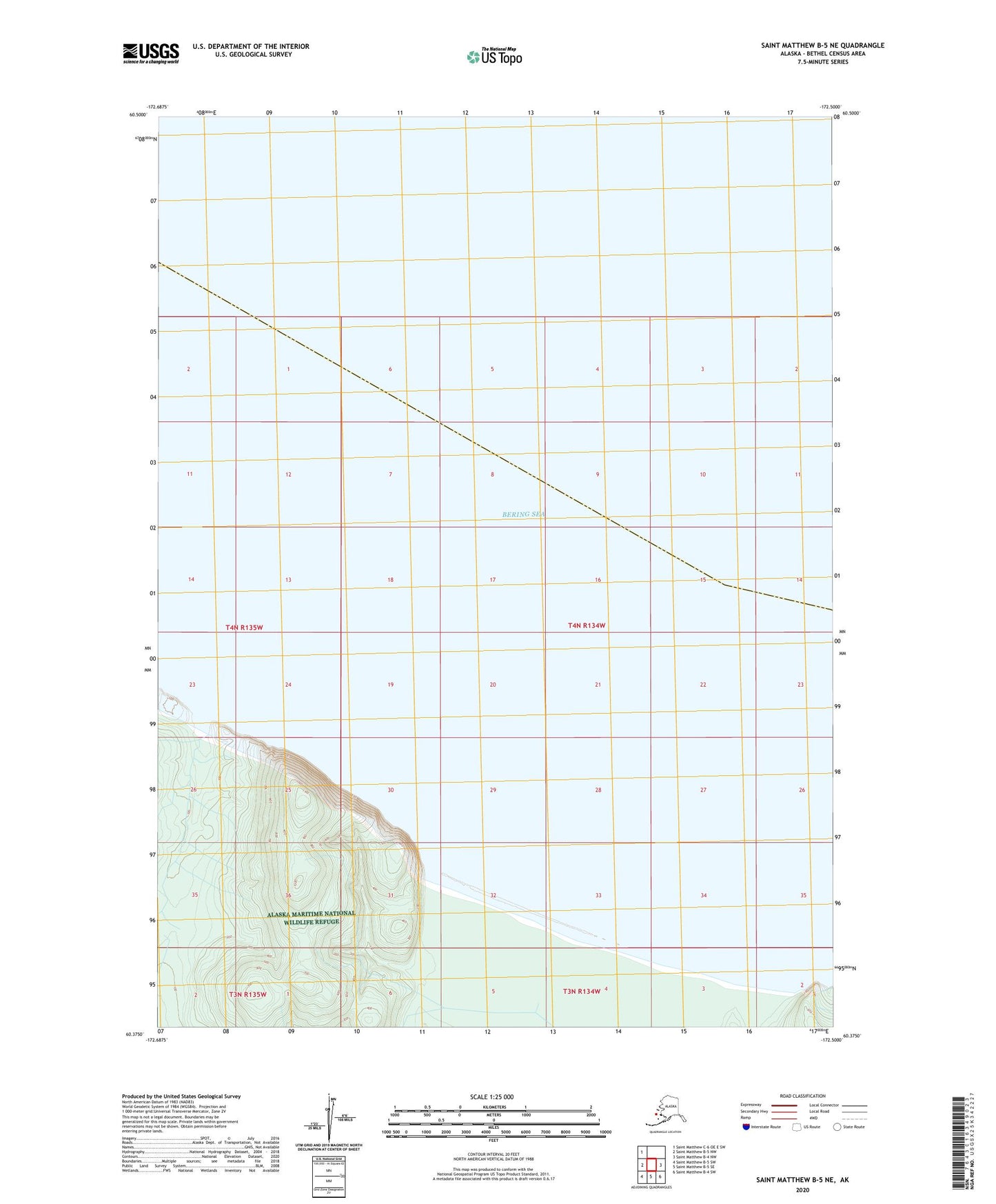 Saint Matthew B-5 NE Alaska US Topo Map Image