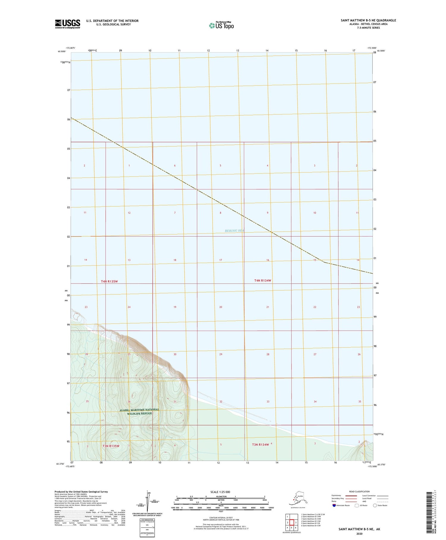 Saint Matthew B-5 NE Alaska US Topo Map Image