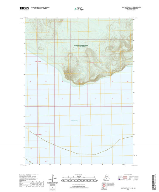Saint Matthew B-5 SE Alaska US Topo Map Image