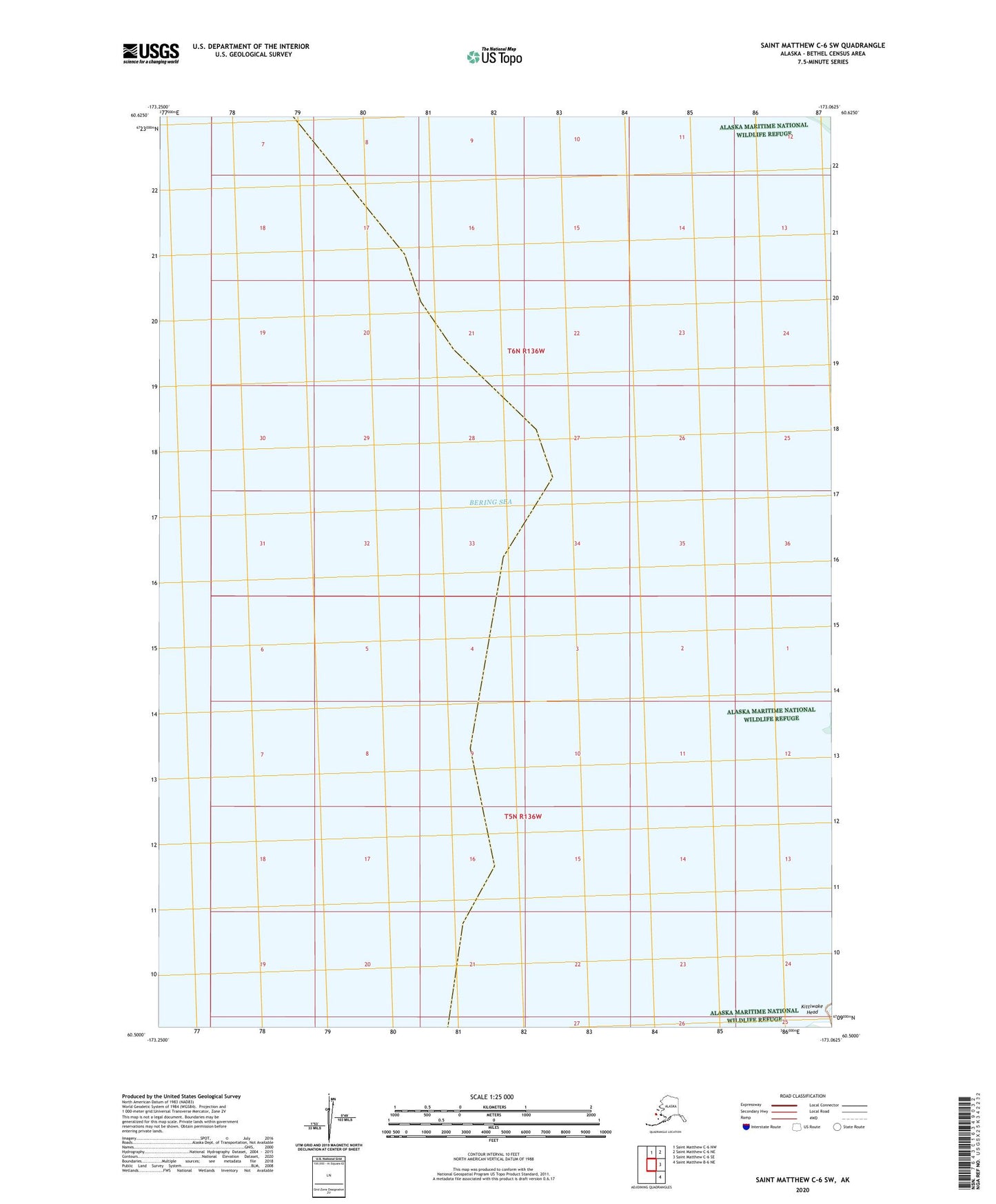 Saint Matthew C-6 SW Alaska US Topo Map Image